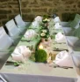 Tischschmuck in grün und weiß